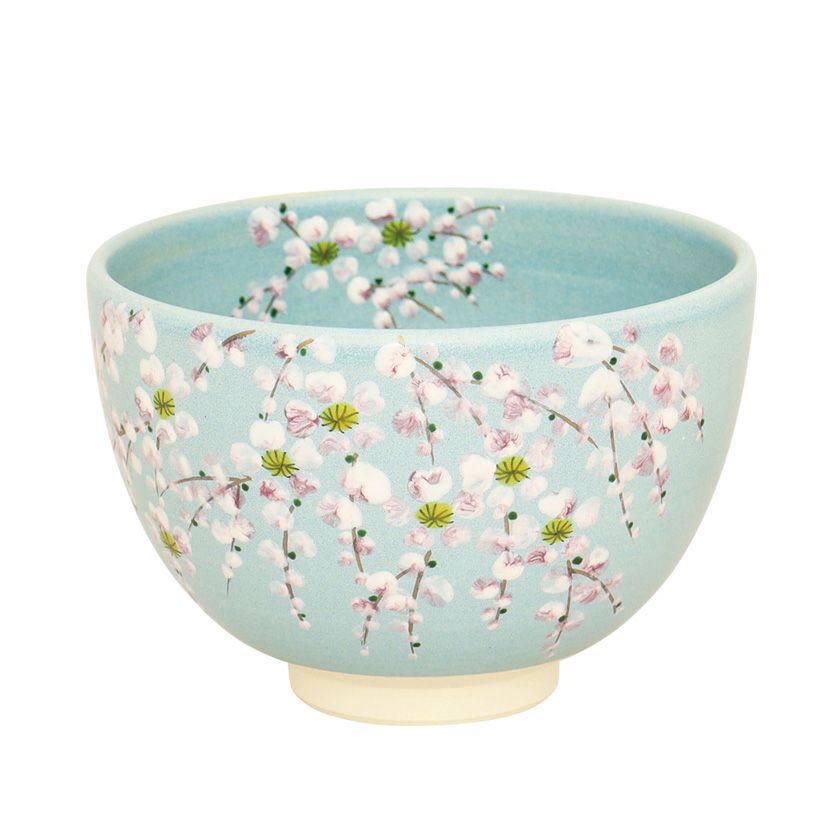茶道具 抹茶茶碗（まっちゃちゃわん） 茶碗 トルコ青釉 枝垂桜 加藤 永山