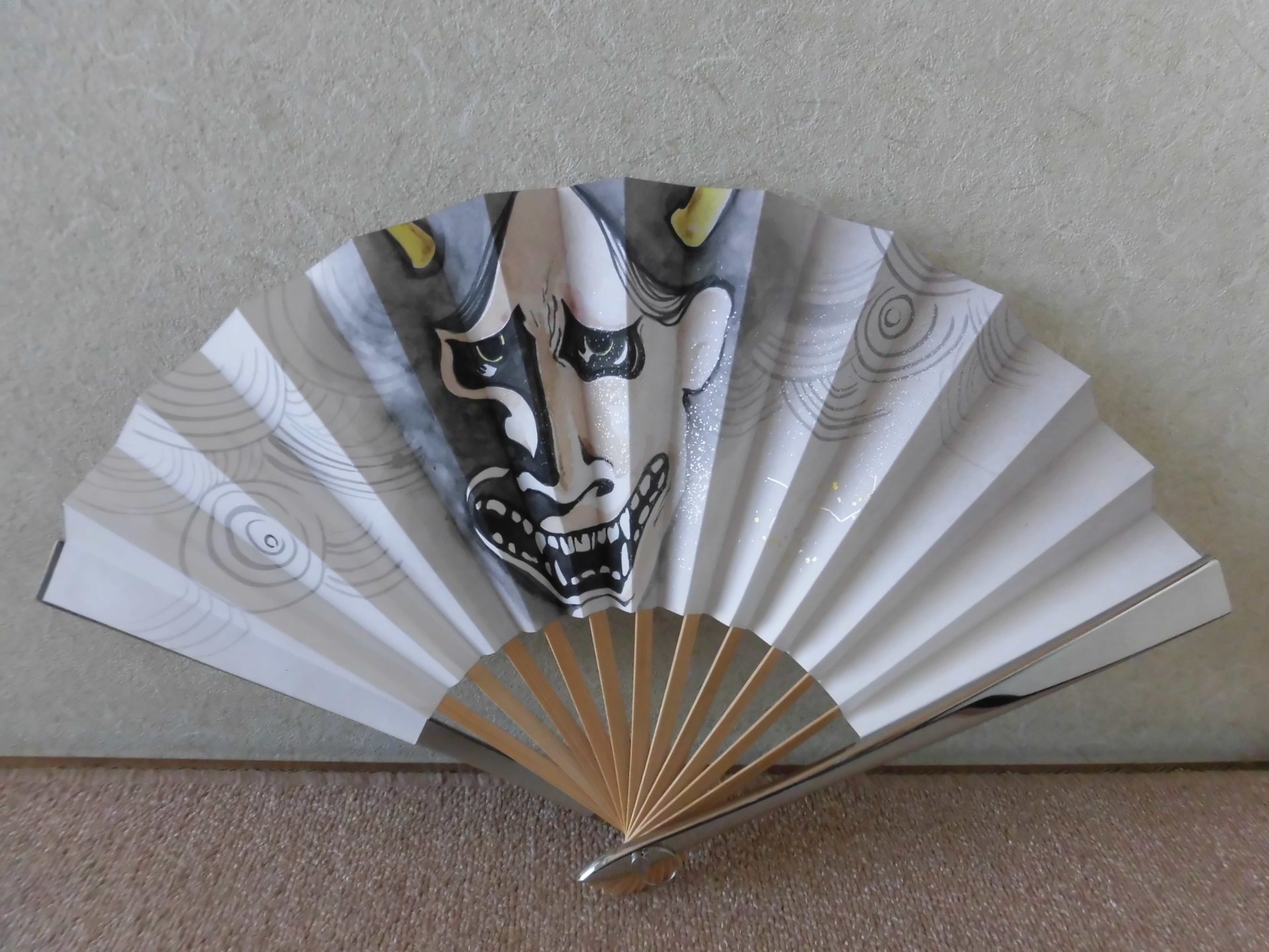 鉄扇(ステンレス扇)一尺 京都伝統工芸士作 手描き絵シリーズ | 鉄扇