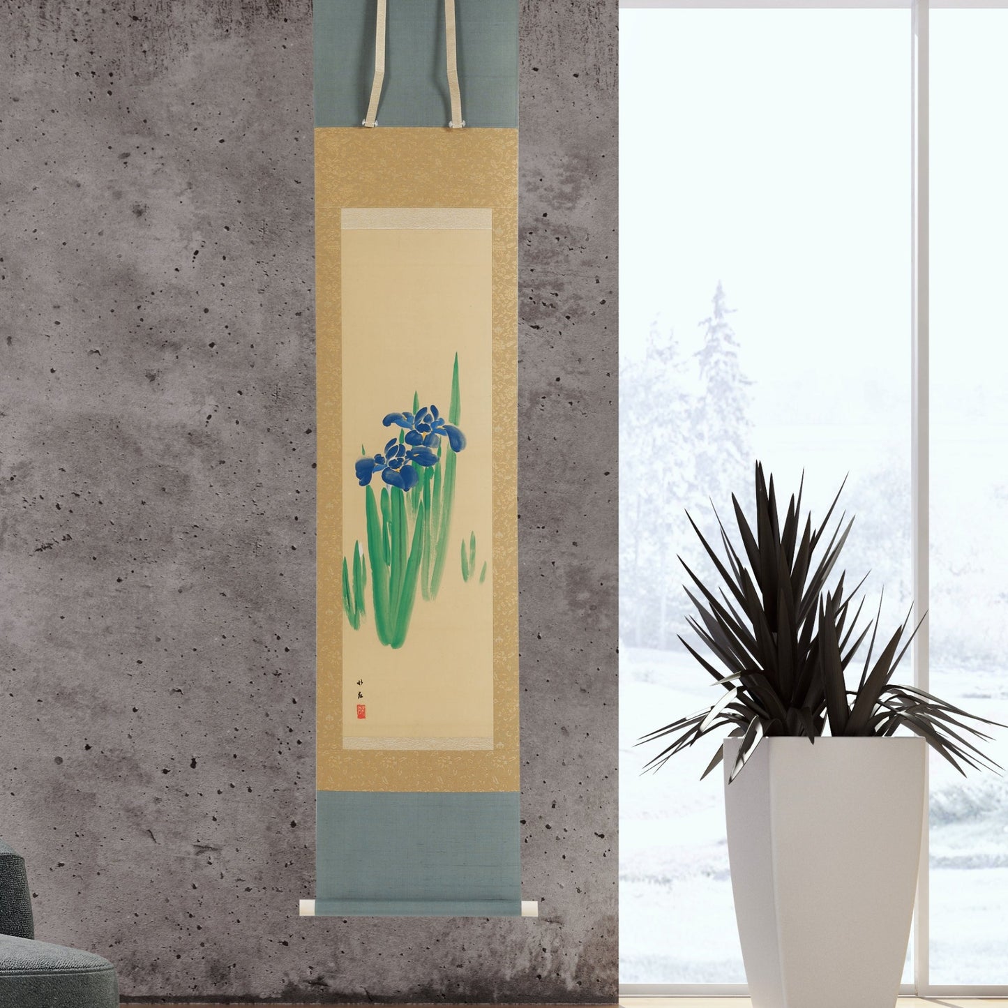掛け軸 絹本 杜若 – SENSE of 京表具