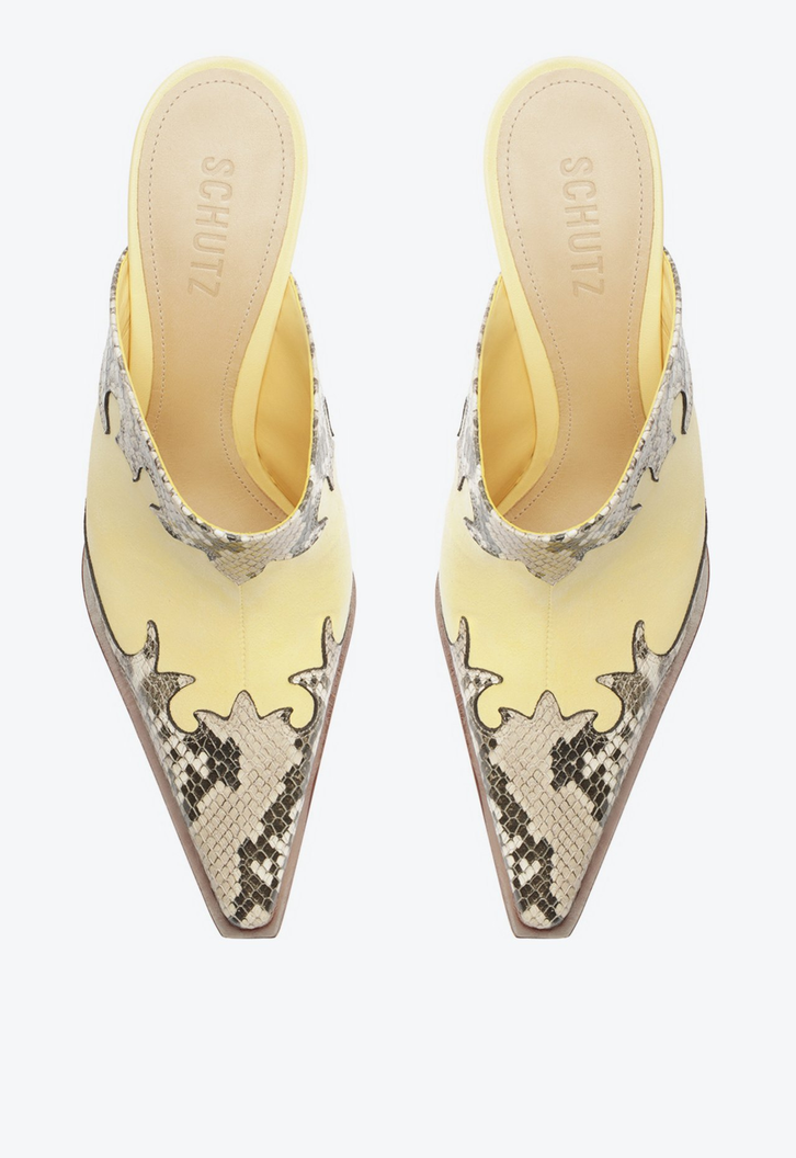 Sapato Mule Amarela Schutz Fechado Mariah West | ZZ MALL