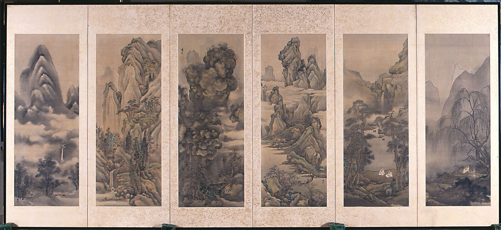 B000101-2010｜谷 文晁｜十二ヶ月山水図屏風｜本間美術館所蔵作品