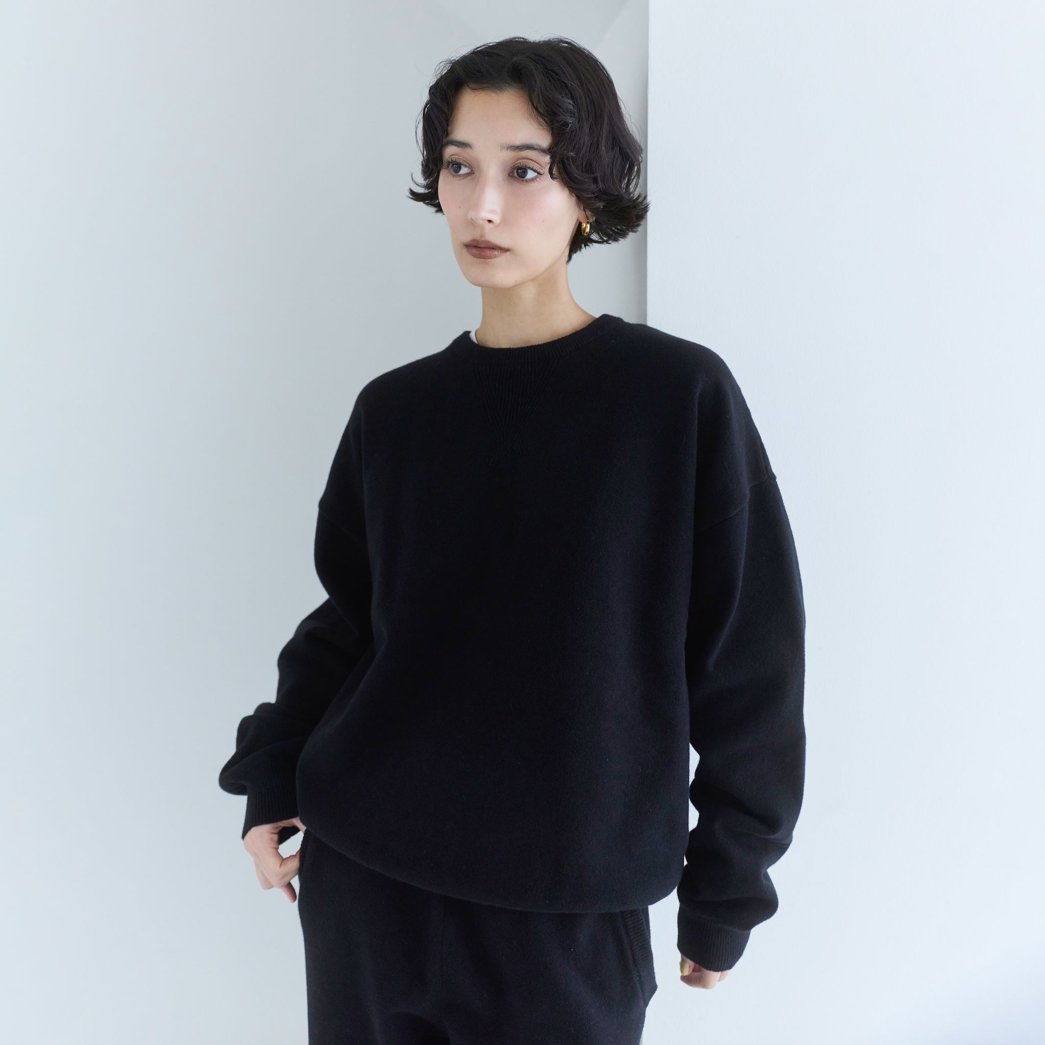 Sweatlikeルーズニットプルオーバー