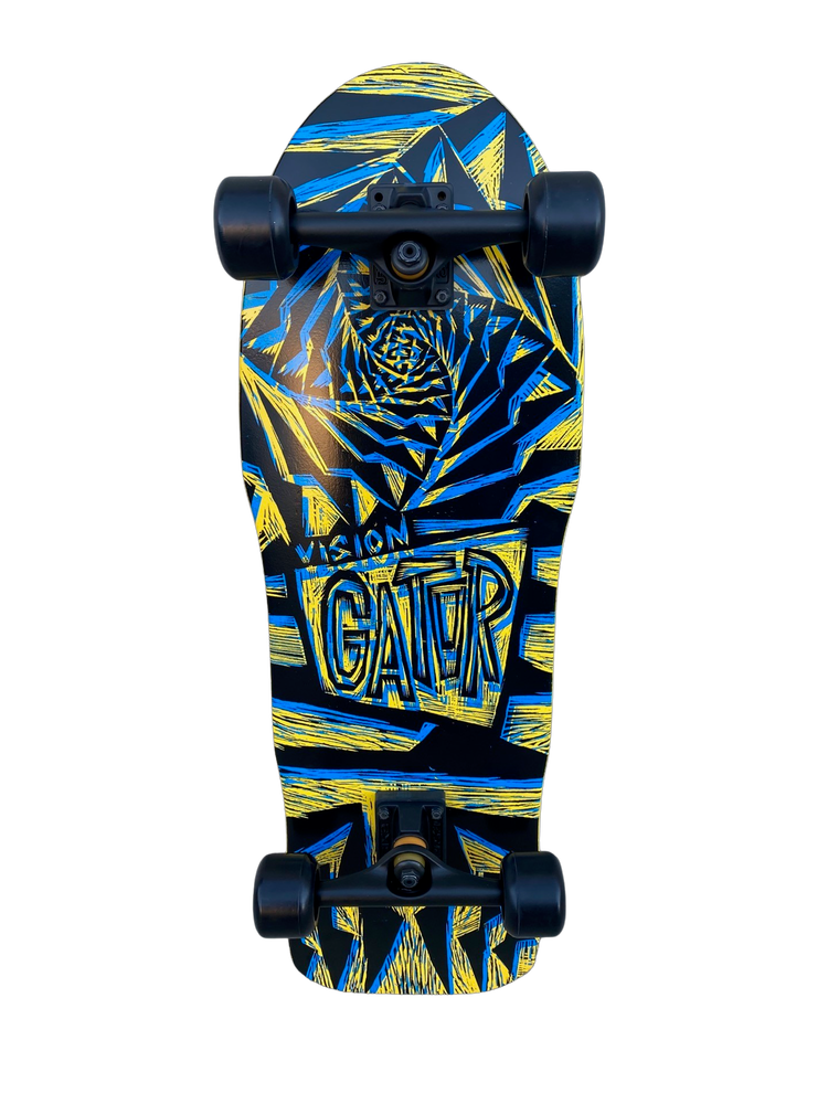 Vision Gator II Complete Skateboard-Woodcut Art by Sean Starwars