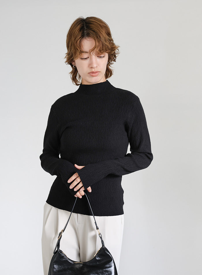 ニュアンスリブプチハイネックトップス – SELECT MOCA