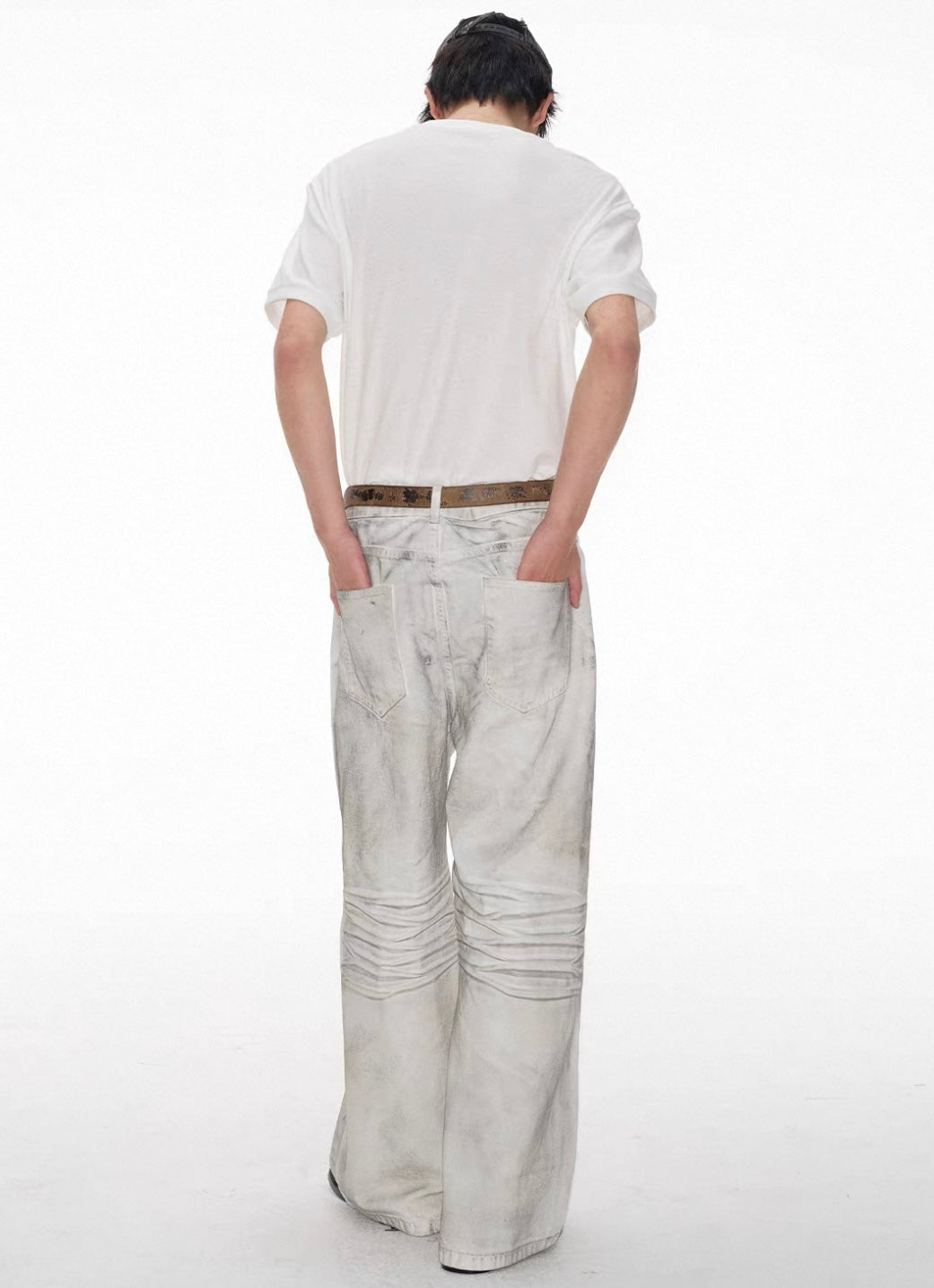 JCAESAR Distressed White Wide-Leg Denim – SELFISH