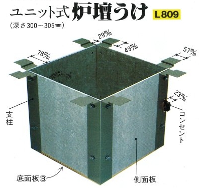 通販販売【茶道具】 野々田 炉壇 【L809+L900+L801+L909】 炭手前も