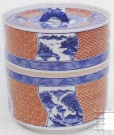 通販販売【茶道具】 水指 染付金襴手 *西尾瑞豊* 茶道道具