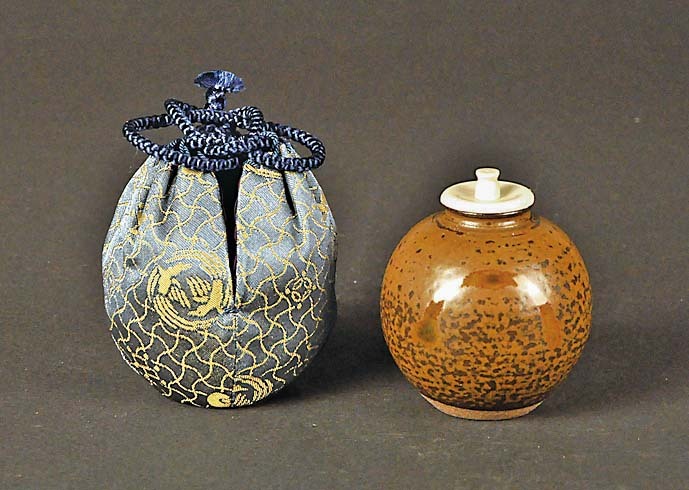 茶道具】唐物「岩城文琳」写 茶入 笹田有祥 *名物茶入*藤田美術館