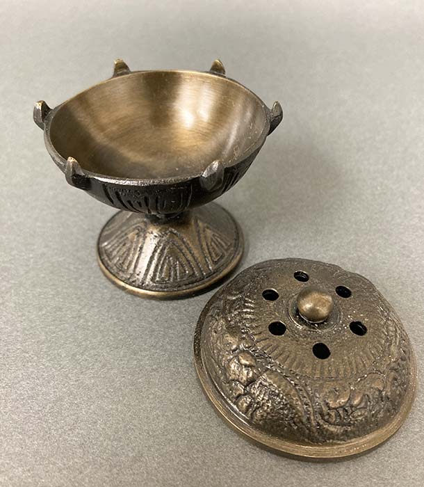 茶道具】 唐銅 火舎 蓋置（七種蓋置 並品 鍋長色）