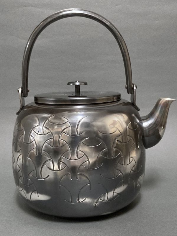 ア*社様 薬缶【m1349 水注水さし 湯沸かし急須茶器茶道具煎茶銀