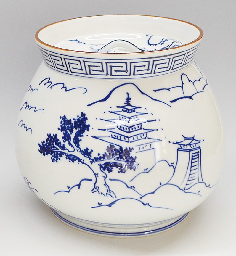 通販販売【茶道具】 古染付写 楼閣山水図 芋頭 *手塚祥堂* 茶道道具