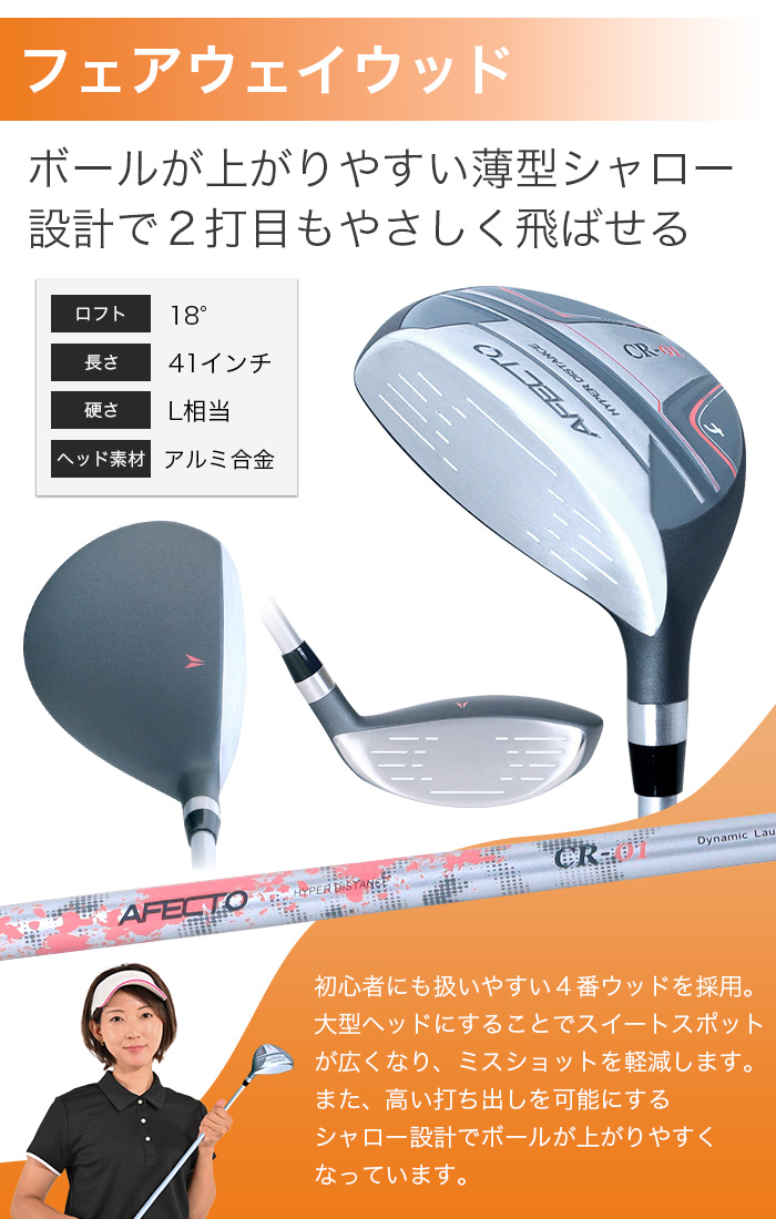 やさしさ設計クラブセット 【クラブのみ/左利き用】AFECTO CR-01