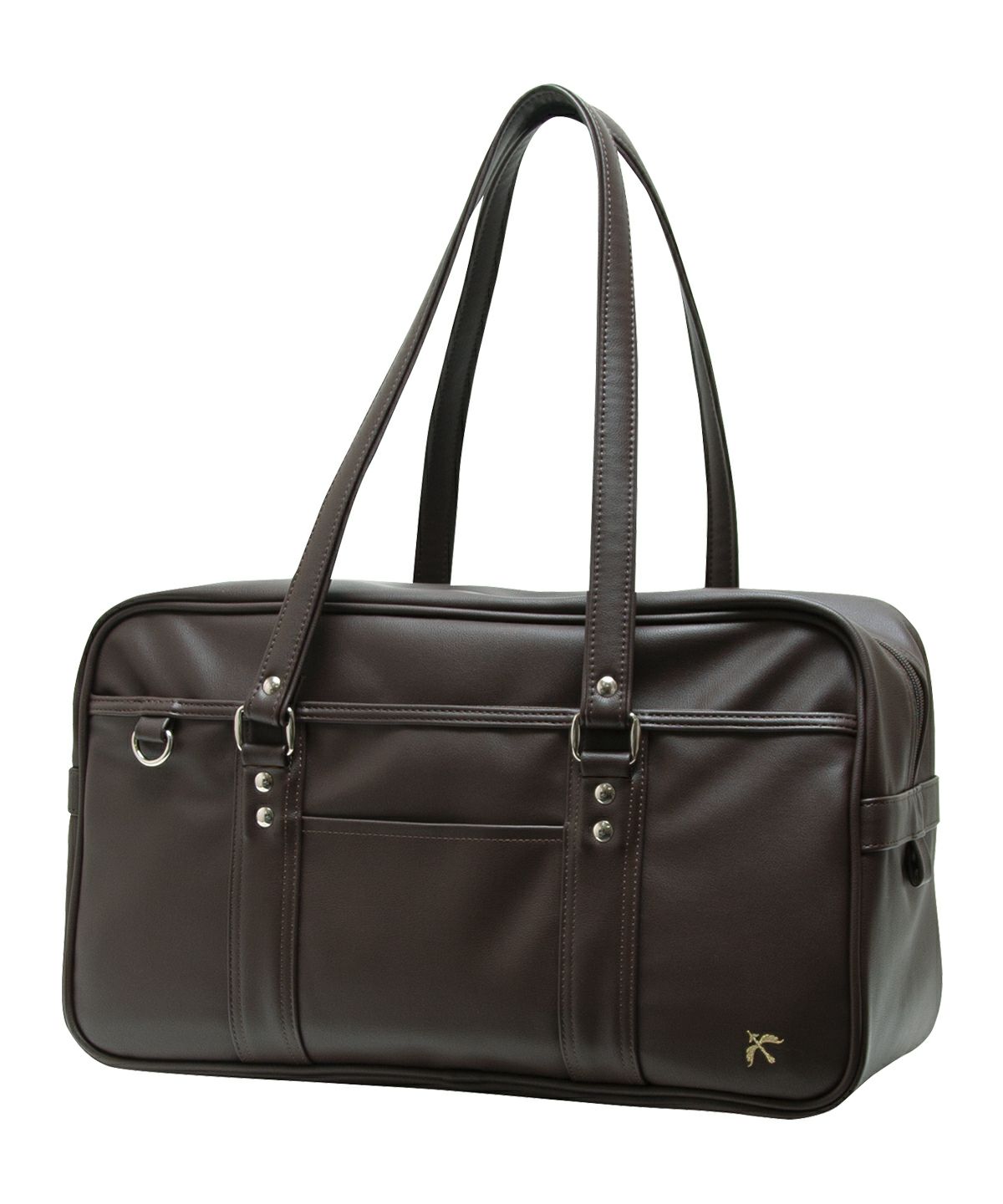 合皮スクールバッグ(ブラウン×ゴールド) ARCB-2016-06 | 原宿発の制服