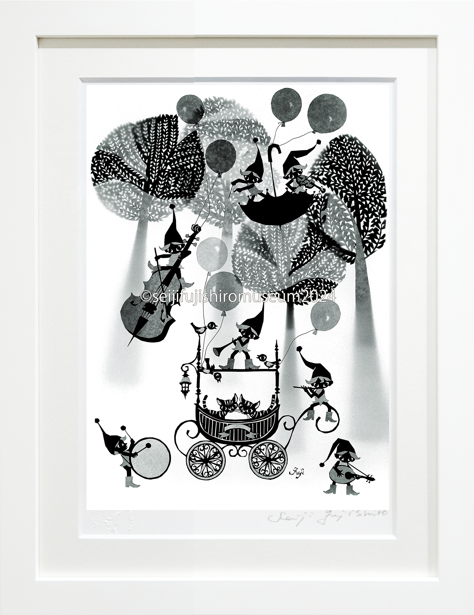 こびとのシンフォニー」FSM-61,62,175 ジクレー版画 – 藤城清治とラビ