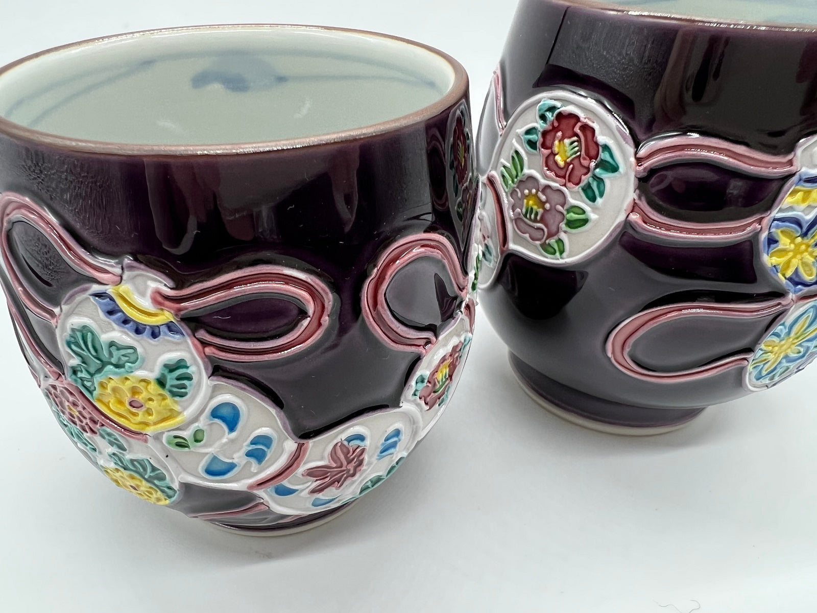 京焼・清水焼 昇峰 紫交趾六瓢組湯呑 – SEIKADO