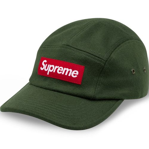 Supreme Logo Camp Cap in Green Wool : Supreme UK Outlet at SEIKK