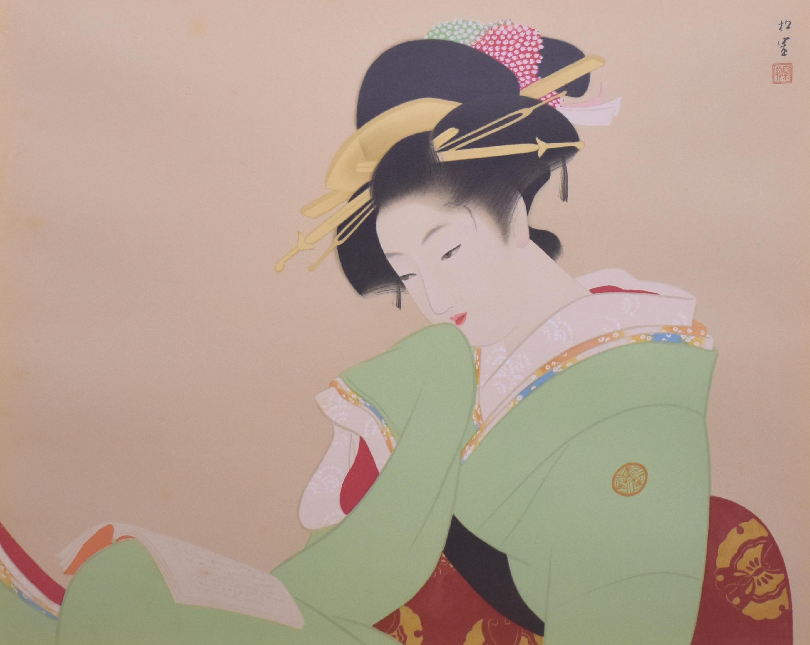 版画 「美人観書」 | ｜正光画廊