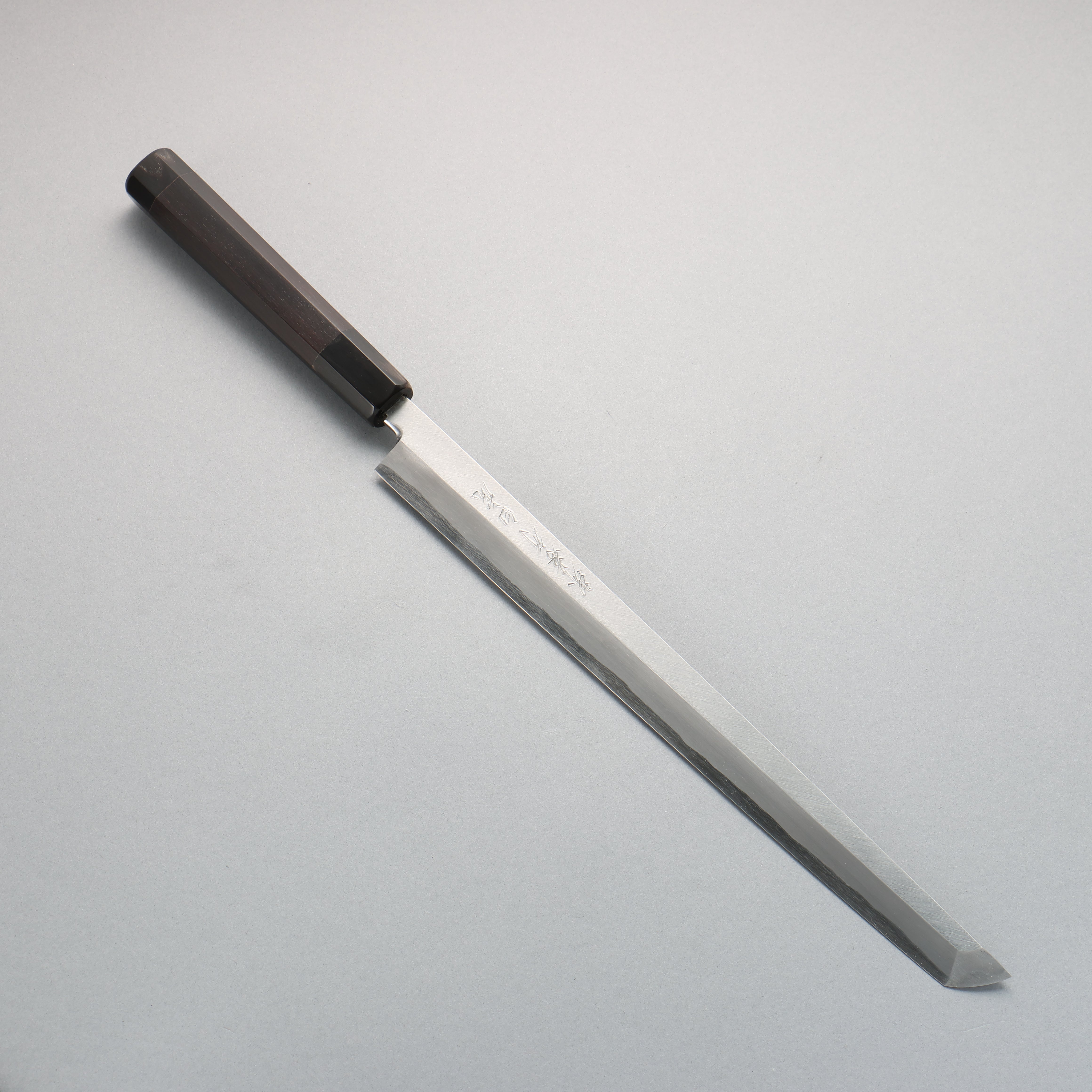 堺 孝行 白虎 白一鋼 先丸蛸引包丁 300mm 黒檀柄 鞘付き – 清助刃物 Japan