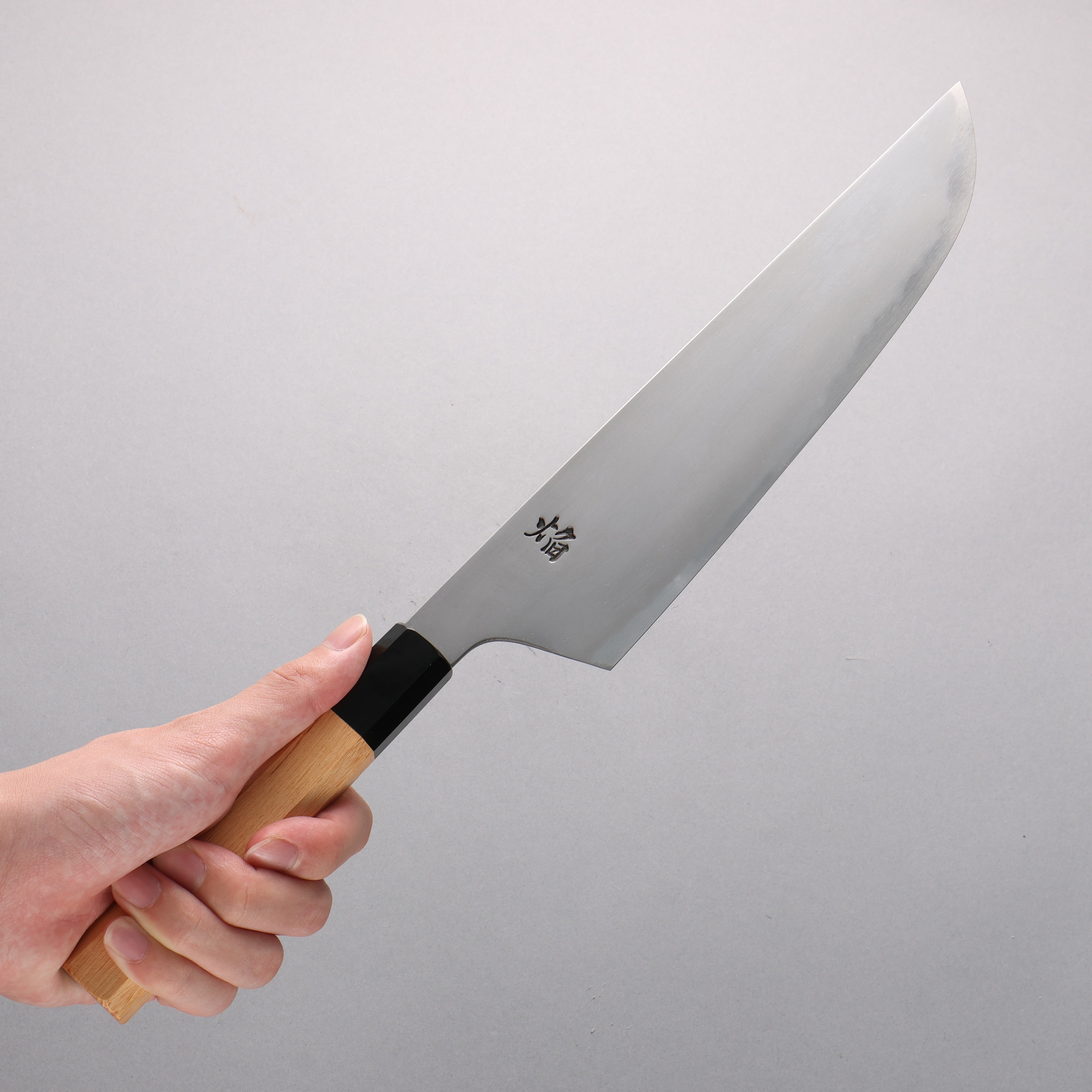 堺 孝行 焔 弧月 青ニ鋼 牛刀包丁 240mm イチイ柄 – 清助刃物 Japan