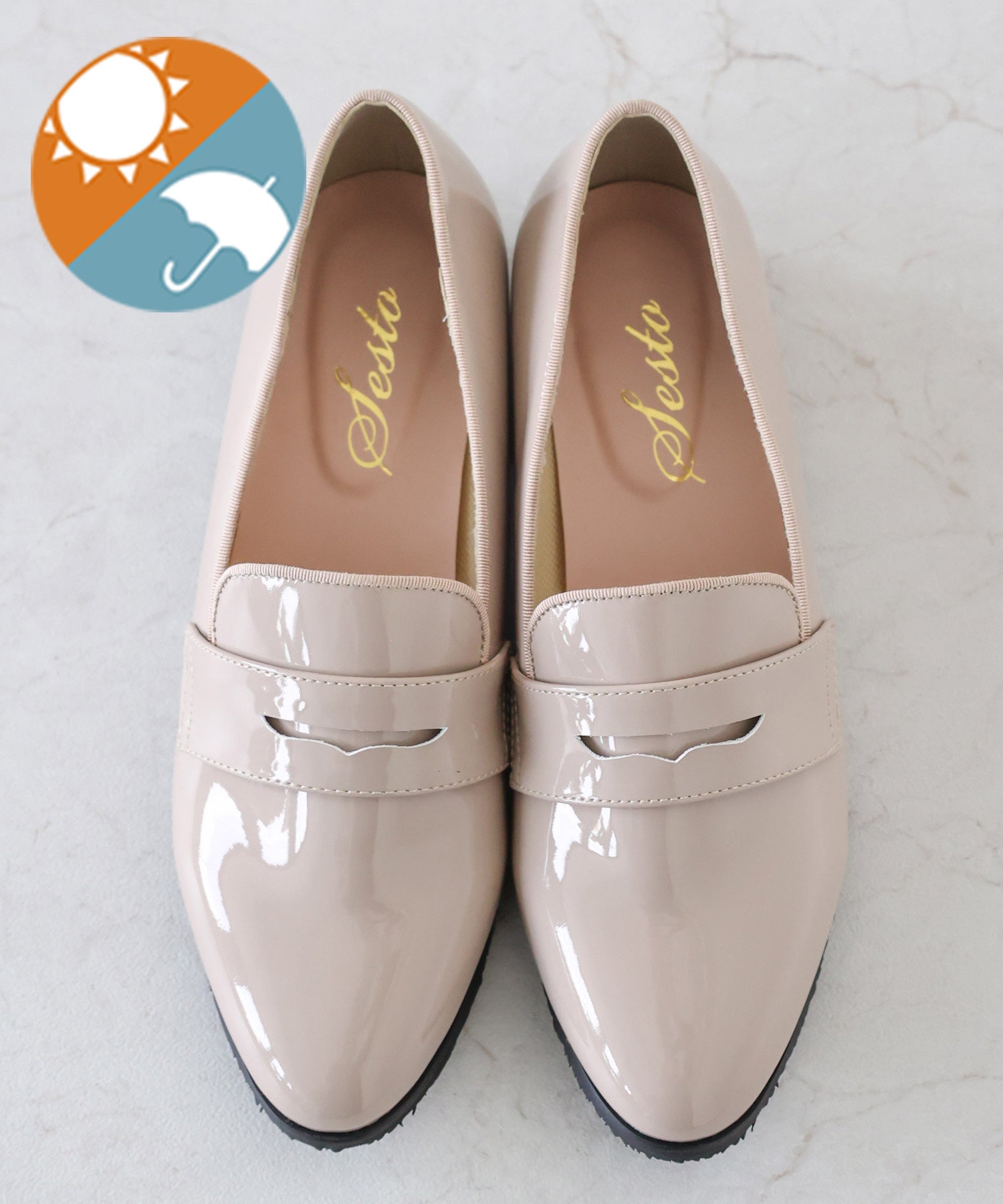 生活防水！晴雨兼用コインローファーパンプス/レインシューズ/レイン