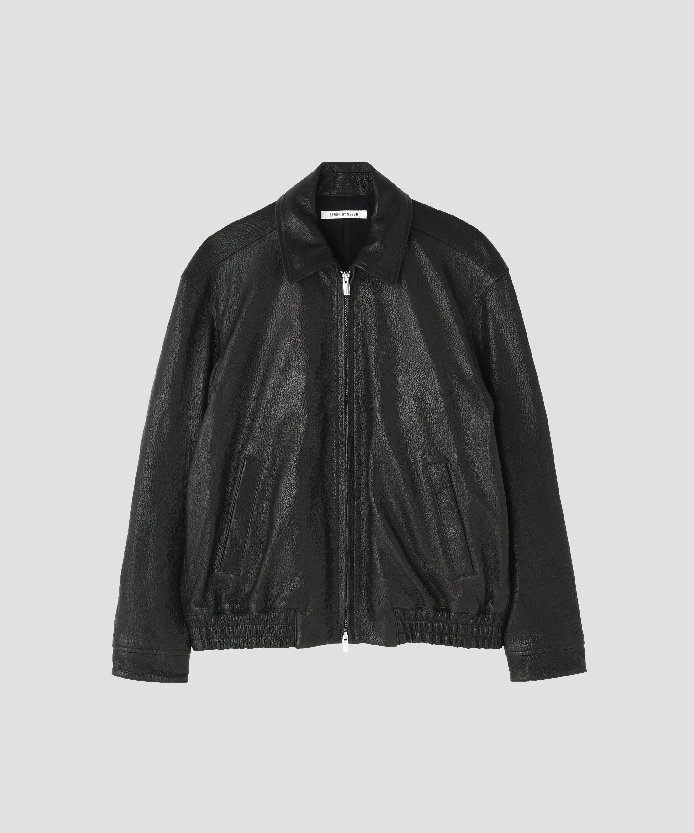 LEATHER ZIP UP BLOUSON ‐Sheep Shrink leathe‐ | SEVEN BY SEVEN