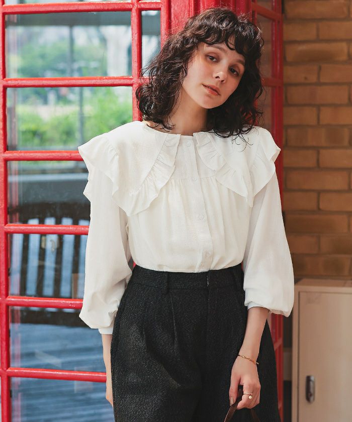 ビッグカラーフリルデザインブラウス | titivate