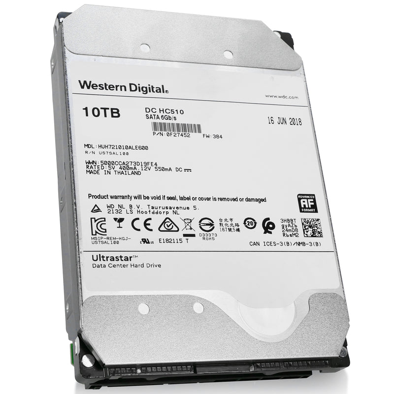 WD Ultrastar DC HC510 HUH721010ALE600 0F27452 10TB SATA 3.5 HDD