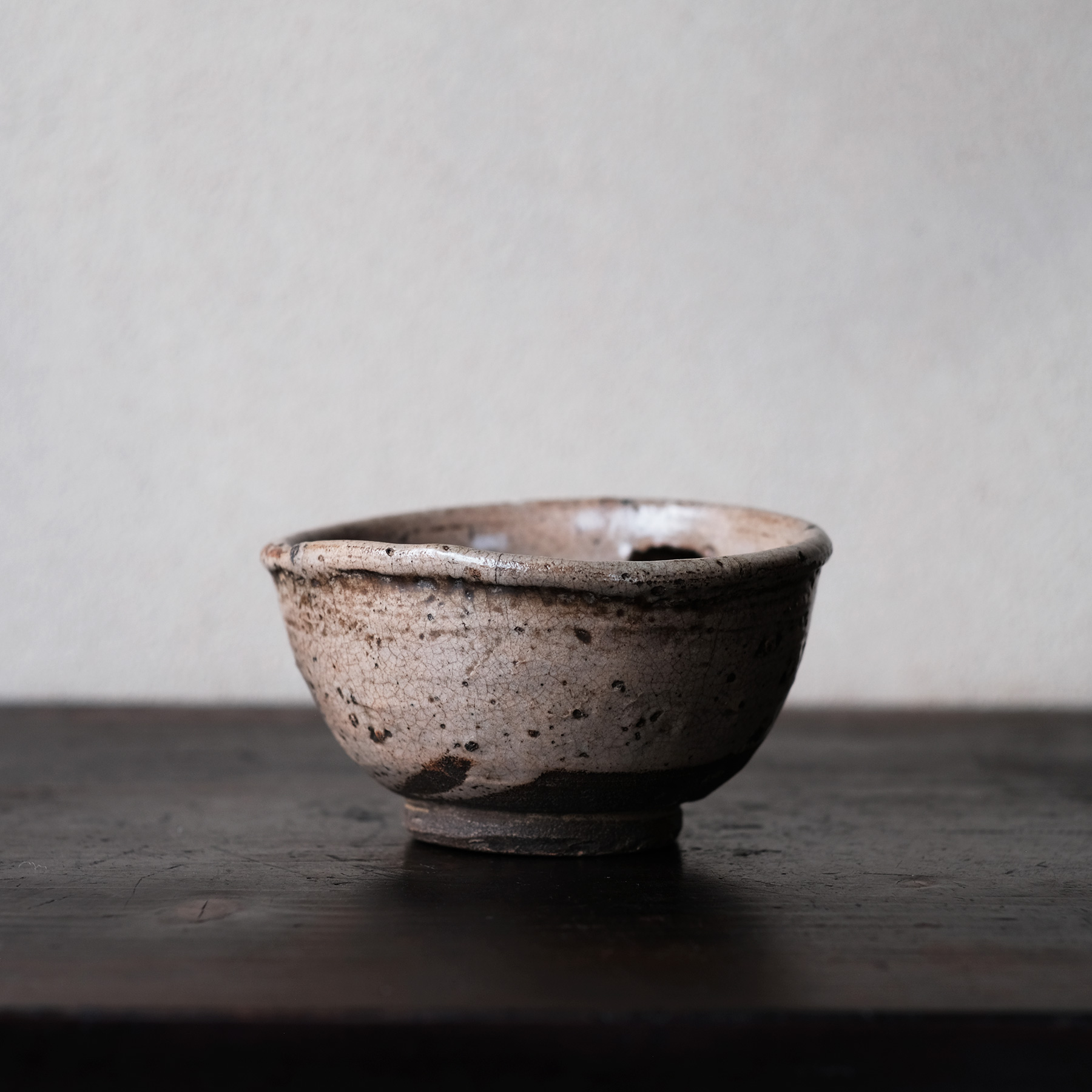 古唐津茶碗銘多福京都雁半傳来薮内家[十代]竹翠紹智休々斎書付