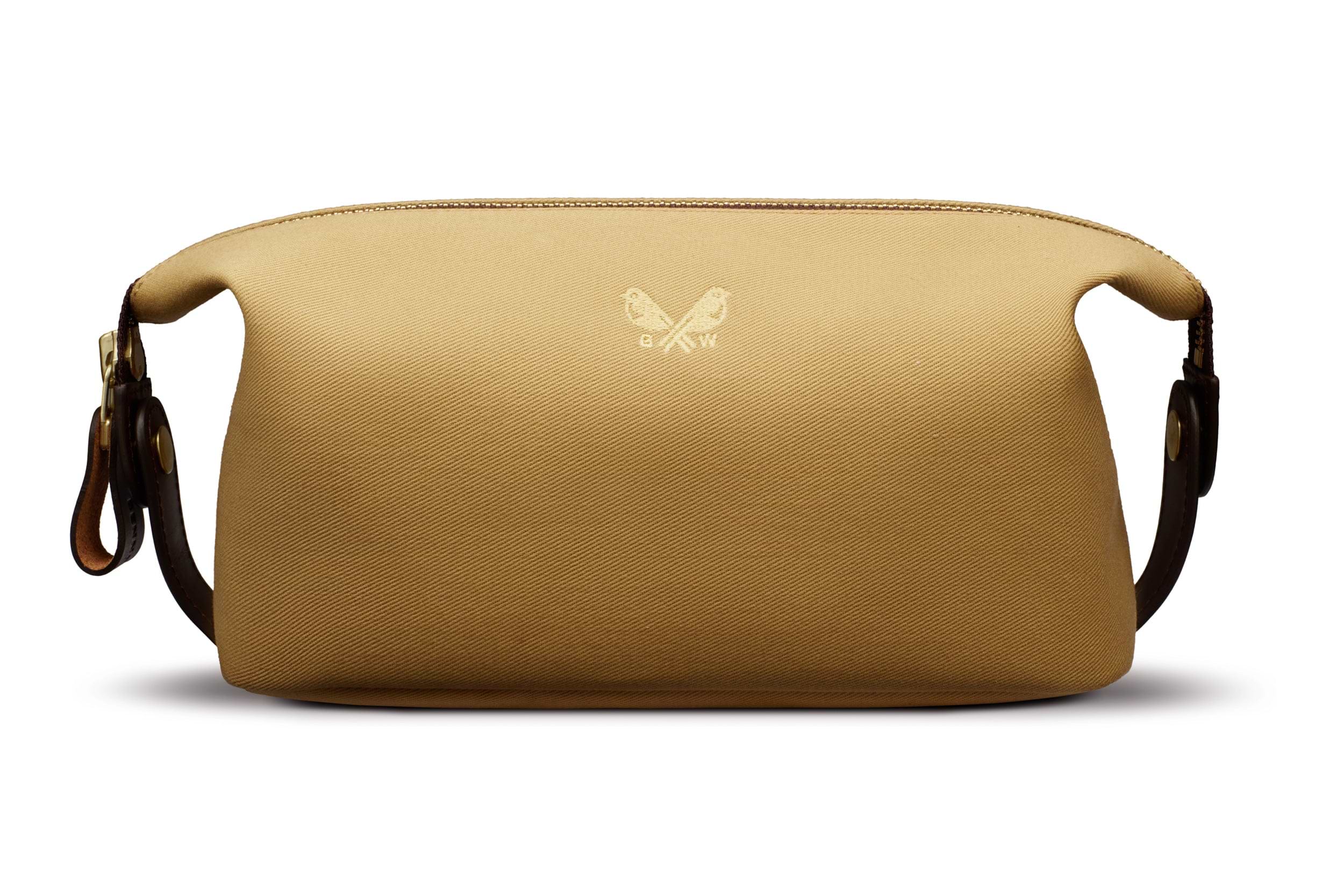 Sand Washbag / Dopp Kit | Men's Khaki Canvas Toiletry Bag