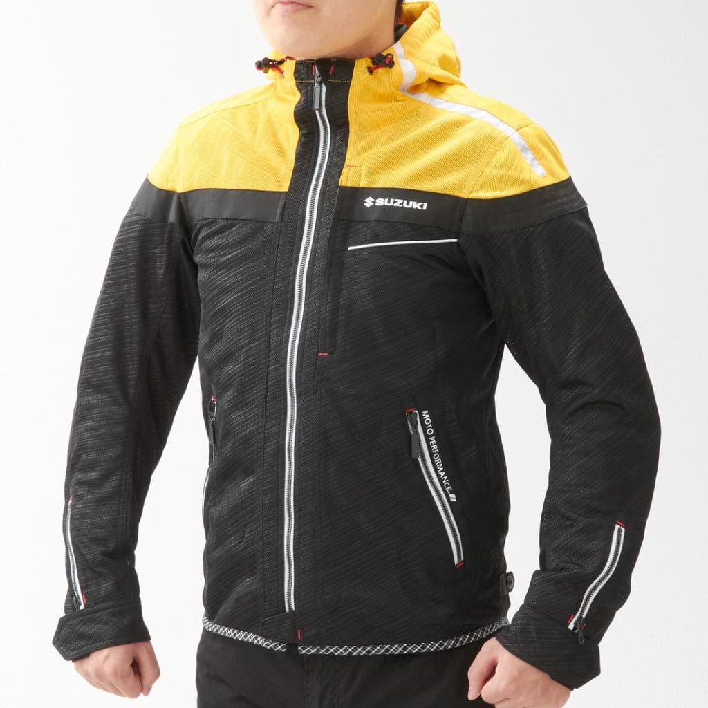 SUZUKI×KUSHITANI コラボ フルメッシュパーカージャケット【イエロー