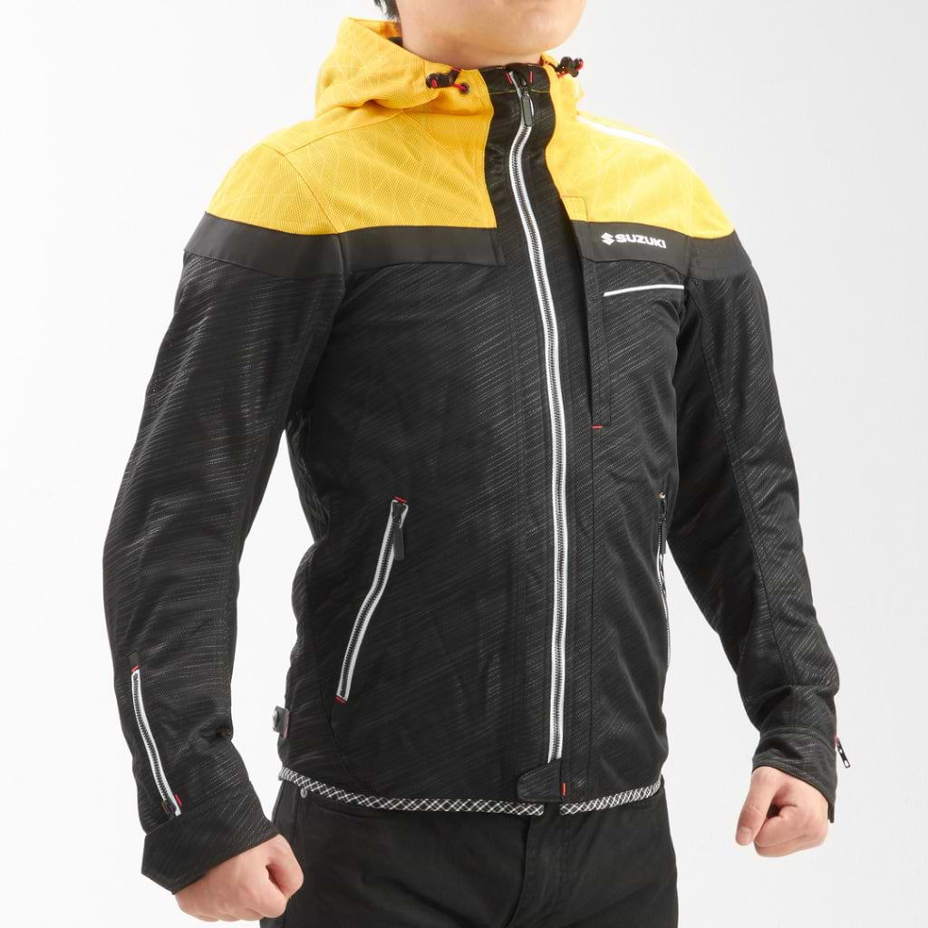 SUZUKI×KUSHITANI コラボ フルメッシュパーカージャケット【イエロー