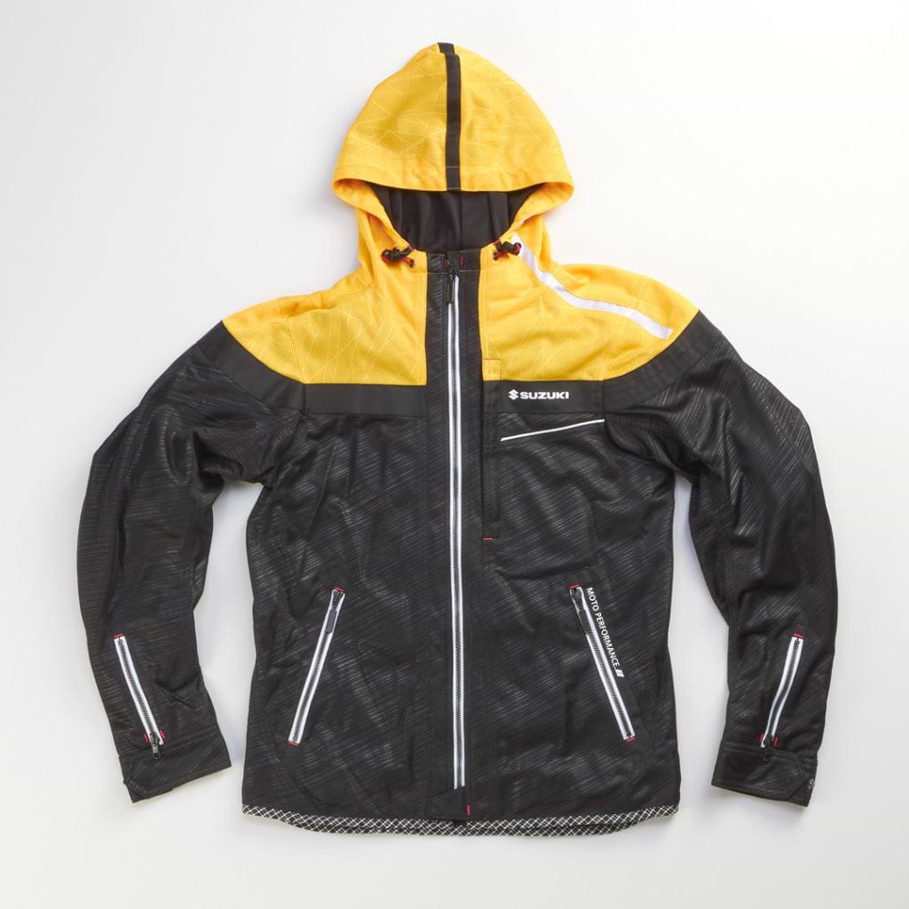 SUZUKI×KUSHITANI コラボ フルメッシュパーカージャケット【イエロー