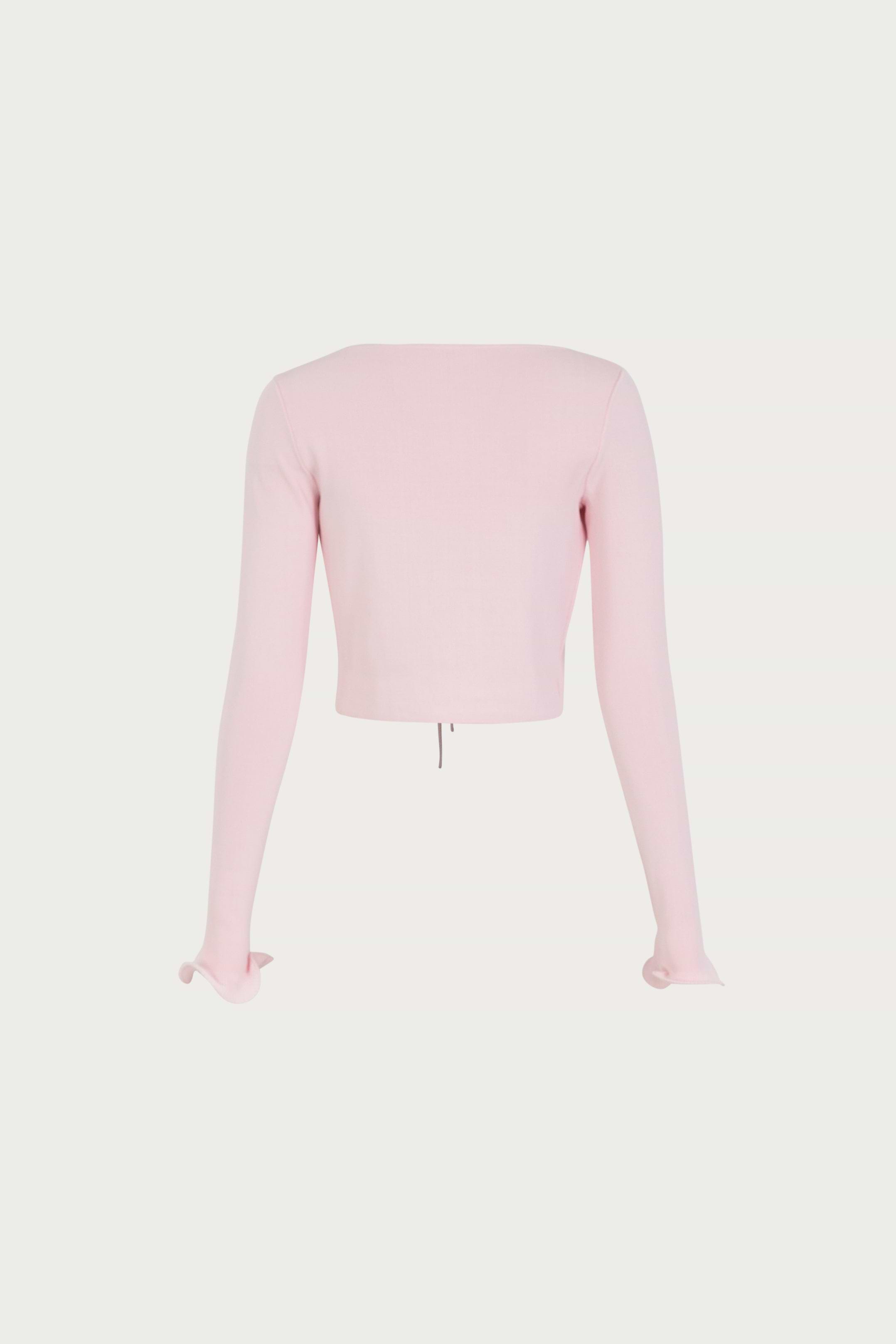 SAME Ruffle Hem Top | Pale Pink | Women's Knit Top
