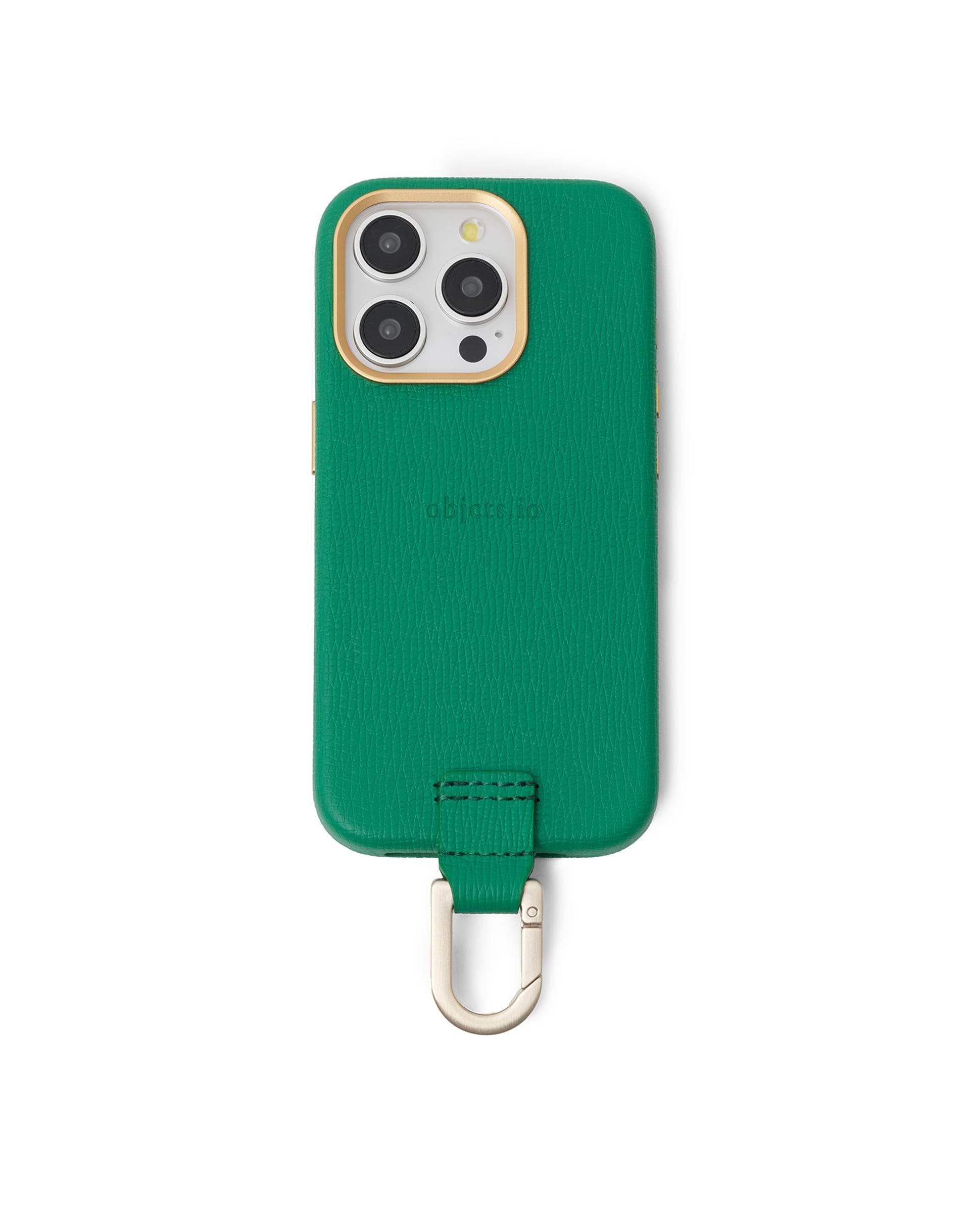 objcts.io】カラビナ付iPhoneケース（ジョリーグリーン