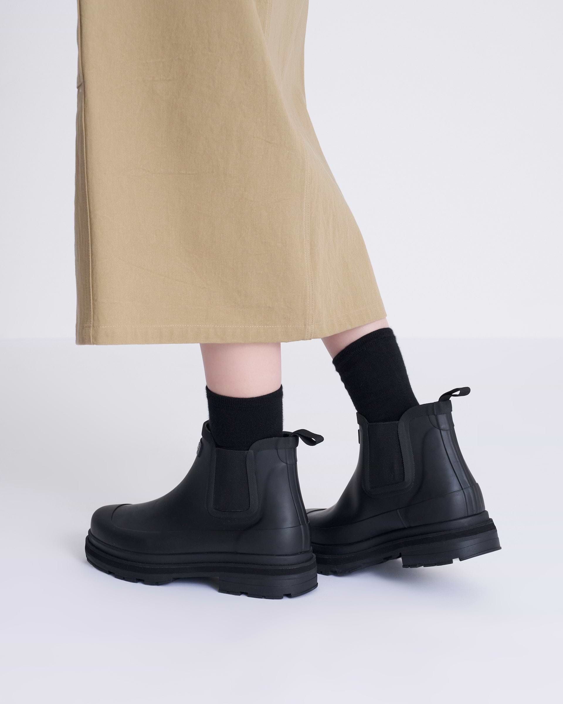 AIGLE ソフトレイン2 ラバーブーツ サイドゴア長靴 ブラック AIGLE