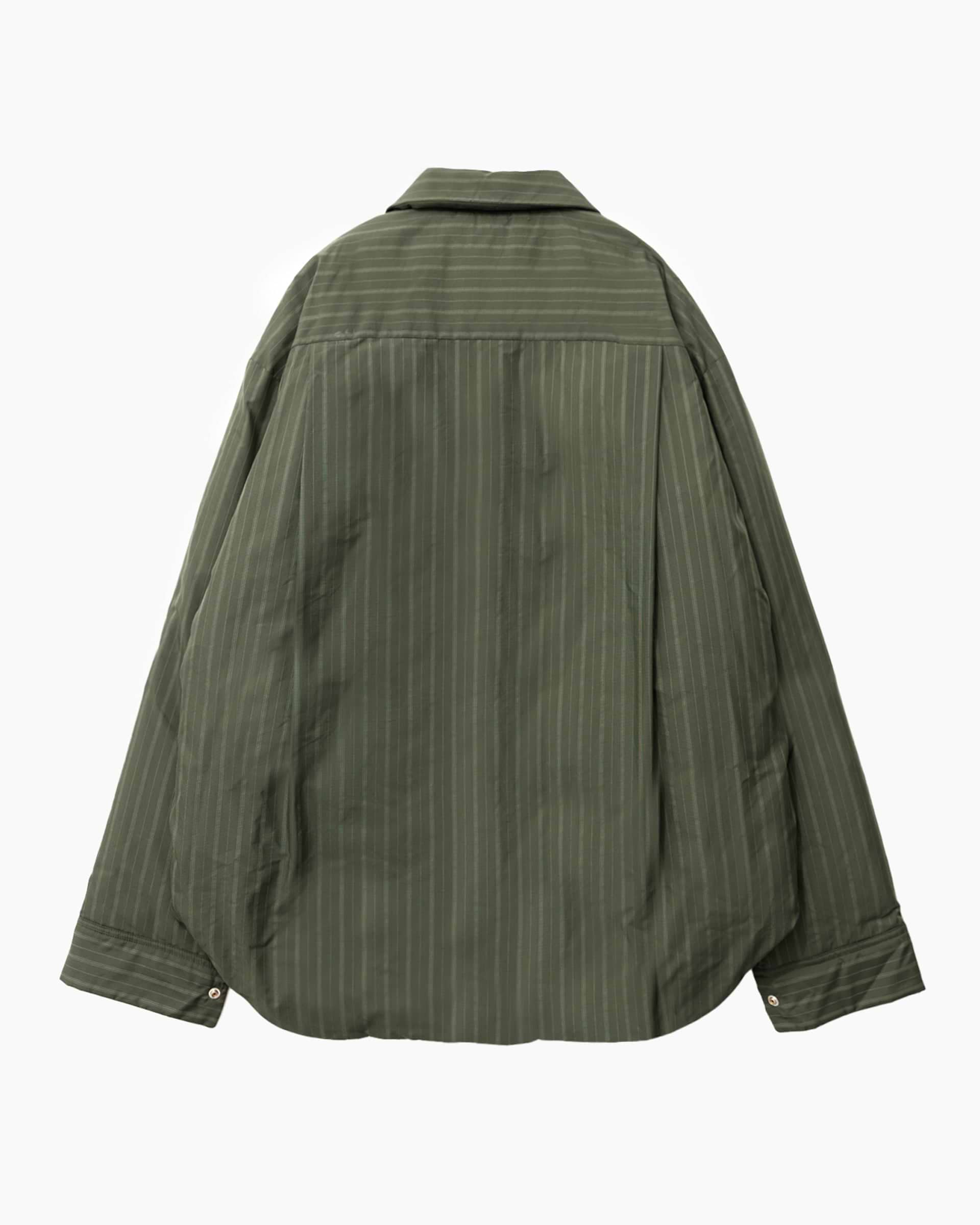 beautiful people】コットンナイロンストライプダウンシャツ