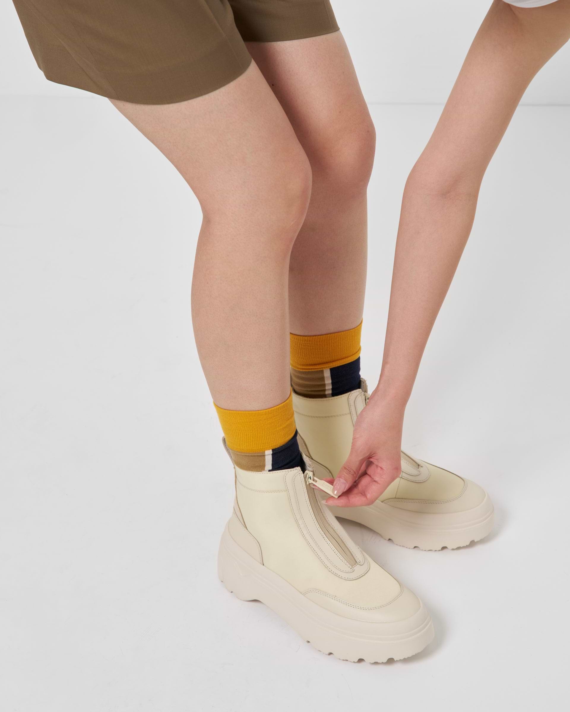 HUNTER】エクスプローラーアンクルジップフラットフォームブーツ