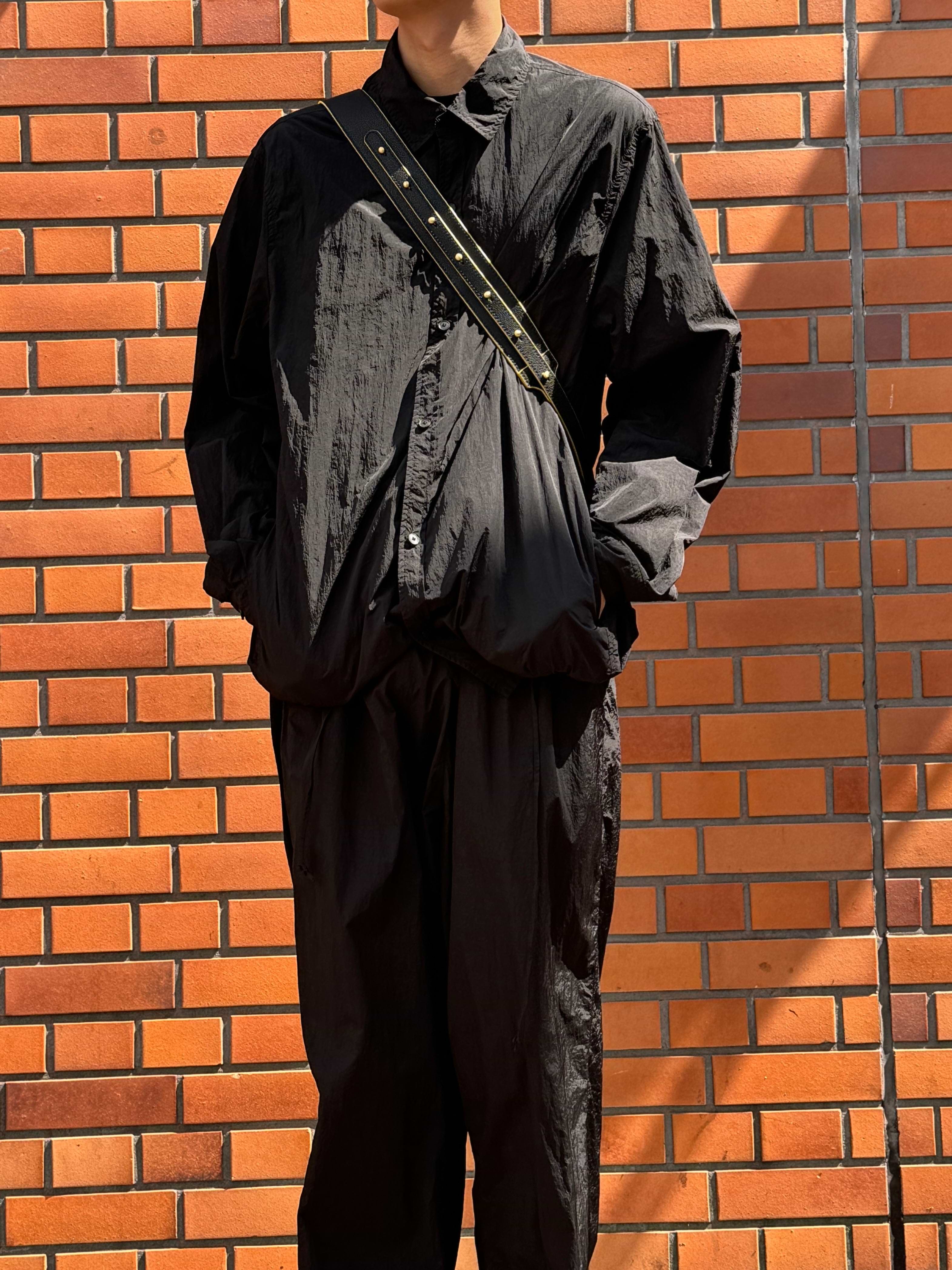 ATON】ハンドダイナイロンシャツジャケット ブラック | 日本製