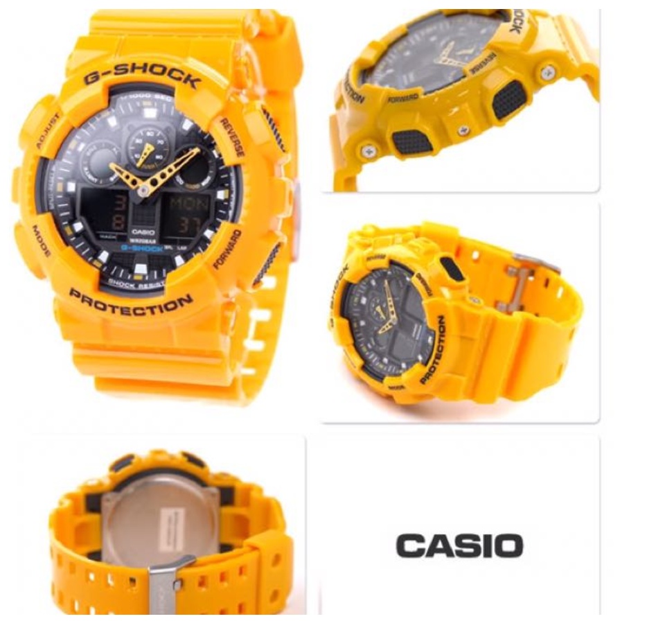 Casio G-Shock GA-100A-9A Yellow Large Standard Analog Digital