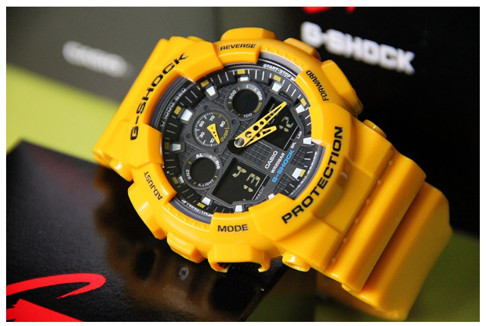 Casio G-Shock GA-100A-9A Yellow Large Standard Analog Digital