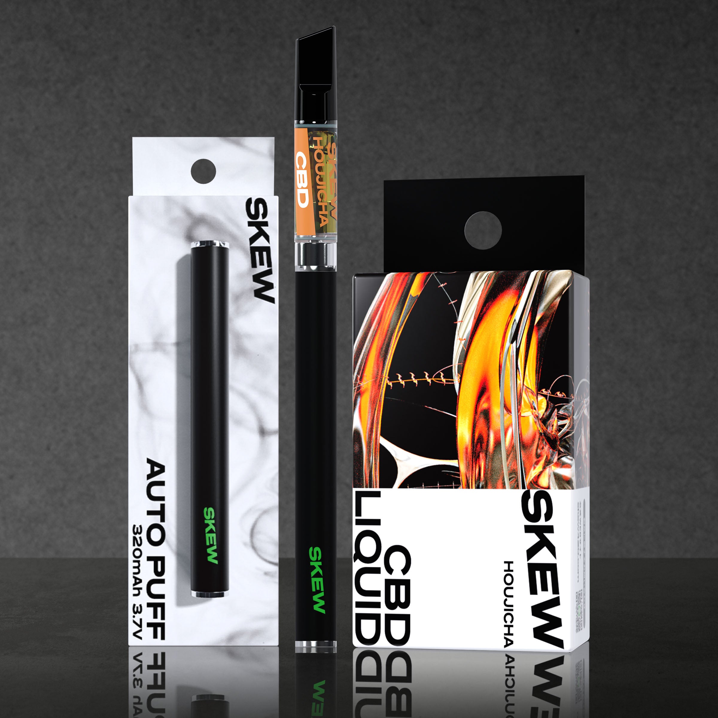 skew CBDベイプ スターターキット CBDカートリッジ85％ 1ml + skew