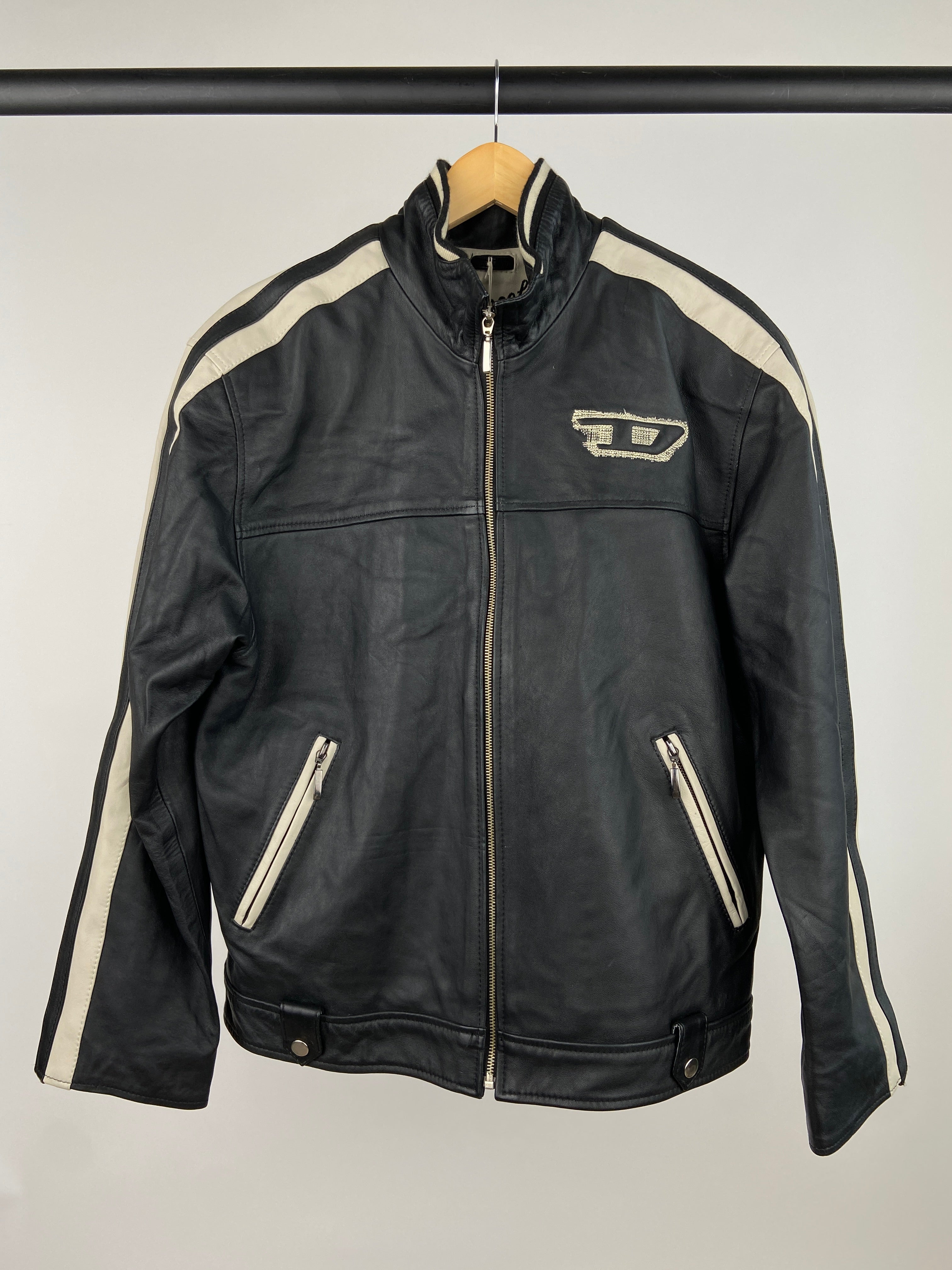 Vintage Diesel 'D' 90s Leather Jacket – Skux Vintage
