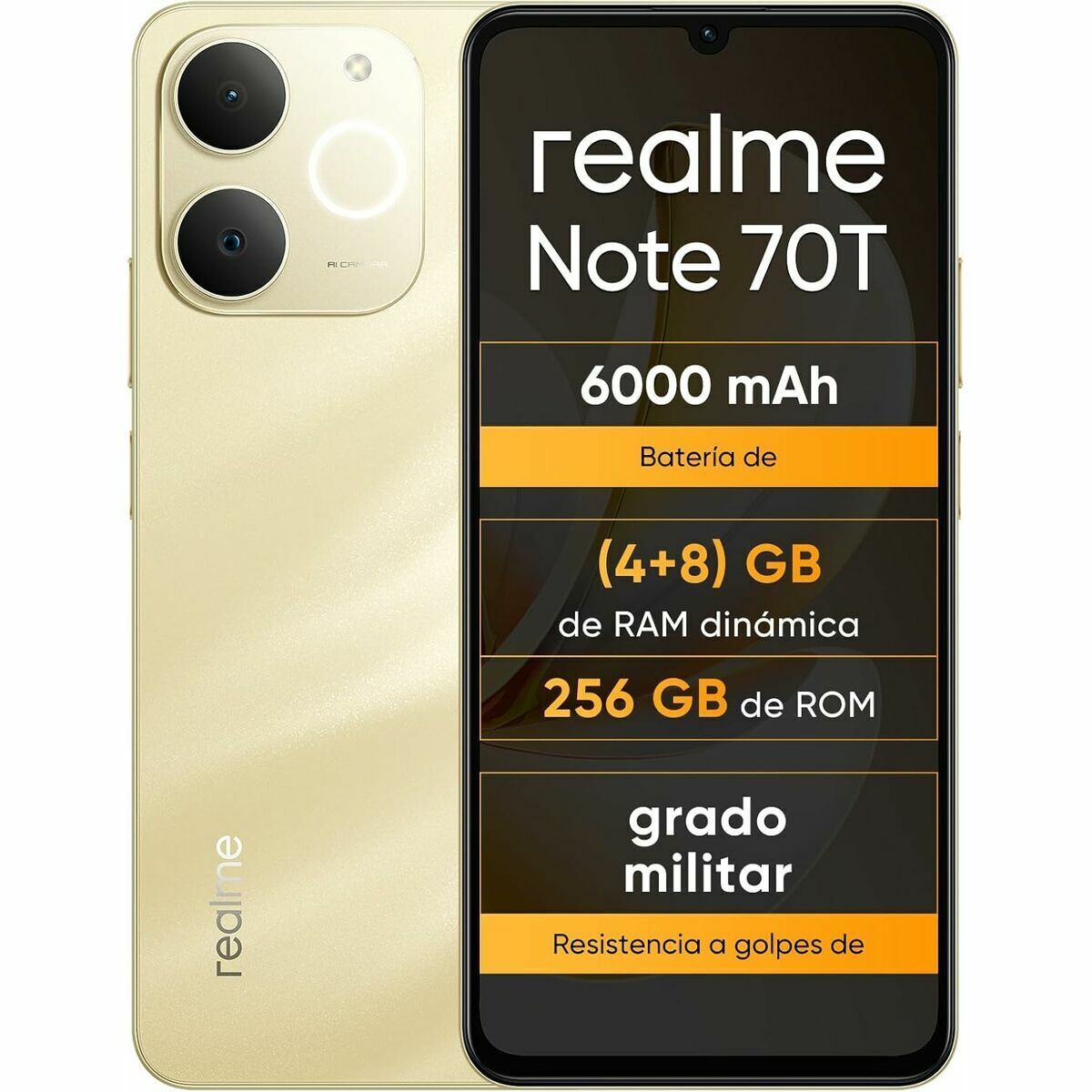 Smartphone Realme NOTE 70T 4 GB RAM 256 GB 6,74' Unisoc Black