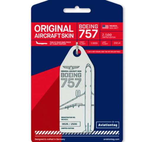 AVIATIONTAG B757 N646DL White デルタ航空 機体キーホルダーが残り