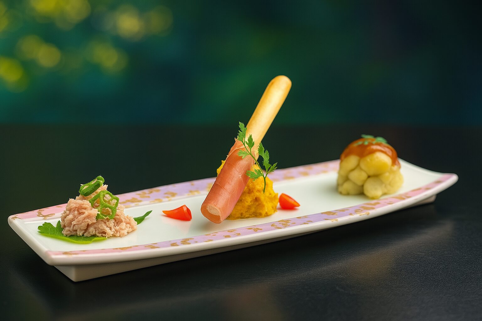 夏の訪れを告げる、彩り豊かな前菜三種盛り – 【公式】草津温泉 草津