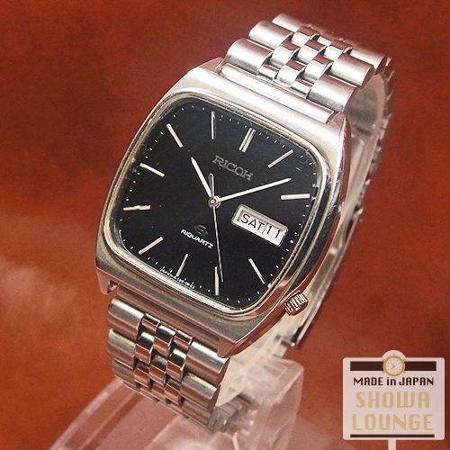 リコー リクオーツ ブラックダイヤル デイデイト 初期クオーツ 1970