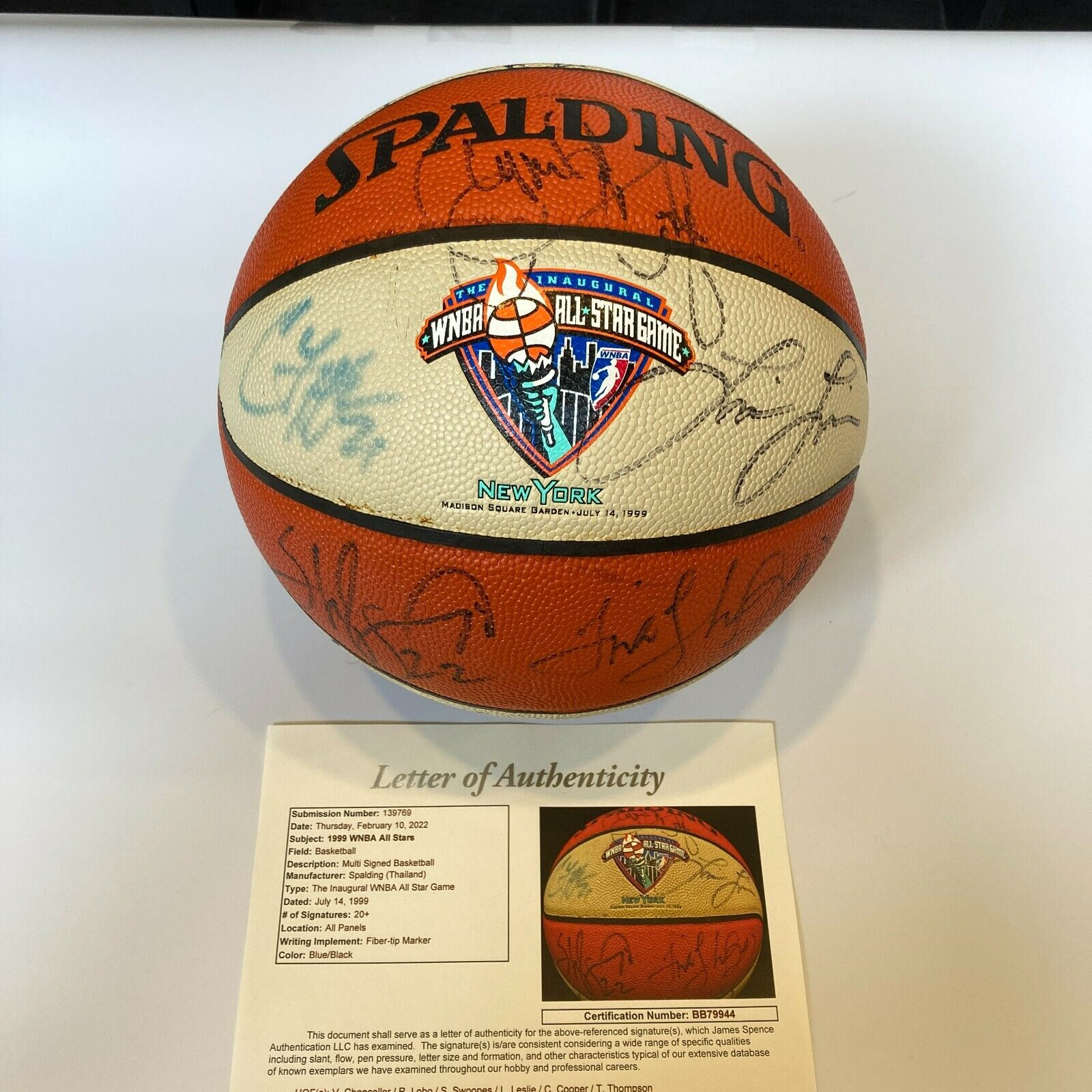 1999 WNBA All Star Game Multi Signed Official Basketball 25 Sigs