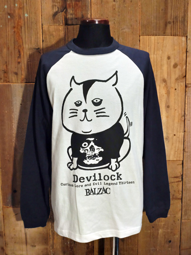 BALZAC × DEMENTIA THIRTEEN スカルTデビロック猫 ロングスリーブ