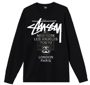 Stussy x Dover Street Market World Tour Long-Sleeve Tee 'Black