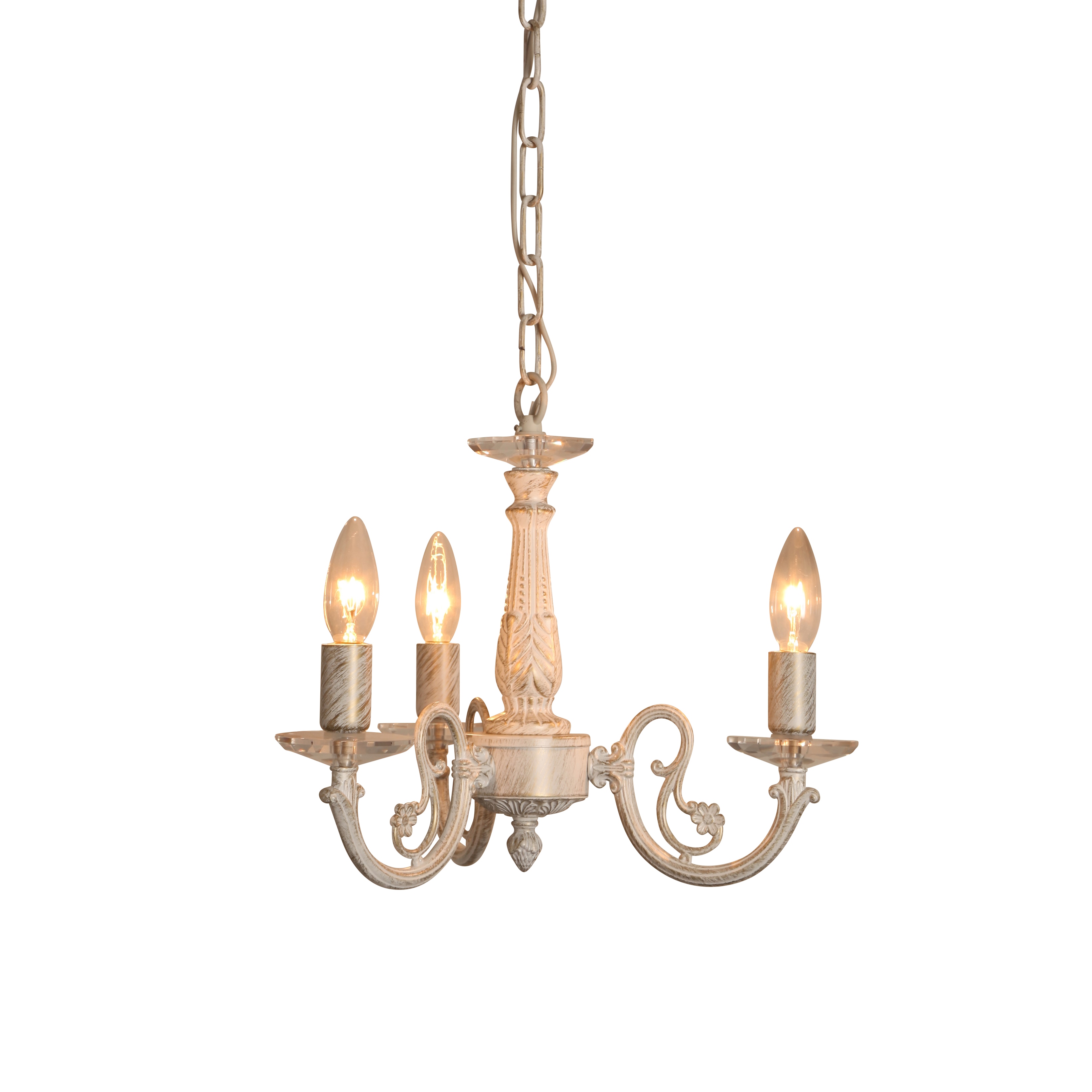 アンティークホワイトシャンデリア 3灯 | 照明センター オンラインショップ